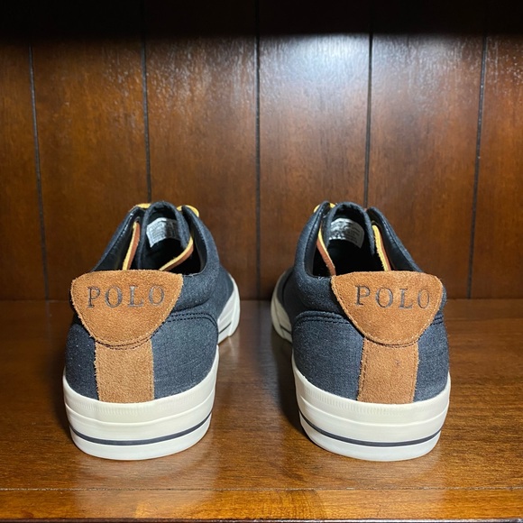 NEW! Polo Ralph Lauren Vito Leather Lace Canvas Shoes Size 8 - Picture 6 of 8